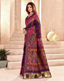 Wine Silk Woven Patola Saree