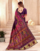 Wine Silk Woven Patola Saree