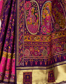 Wine Silk Woven Patola Saree