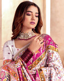 Off White Silk Woven Patola Saree