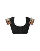 Black Georgette Printed Laheriya Saree
