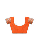 Orange Georgette Printed Laheriya Saree