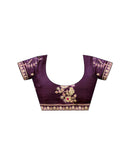 Purple Tissue Silk Lace Saree
