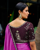 Light Purple Tissue Silk Lace Saree