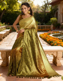 Yellow Silk Printed Saree