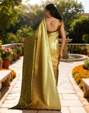 Yellow Silk Printed Saree