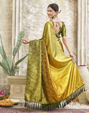 Yellow Silk Printed Saree