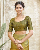 Yellow Silk Printed Saree