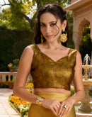 Yellow Silk Printed Saree