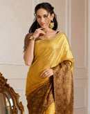 Yellow Silk Printed Saree
