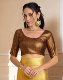 Yellow Silk Printed Saree