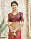 Red Silk Printed Saree