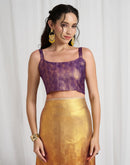 Yellow Silk Printed Saree