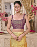 Yellow Silk Printed Saree