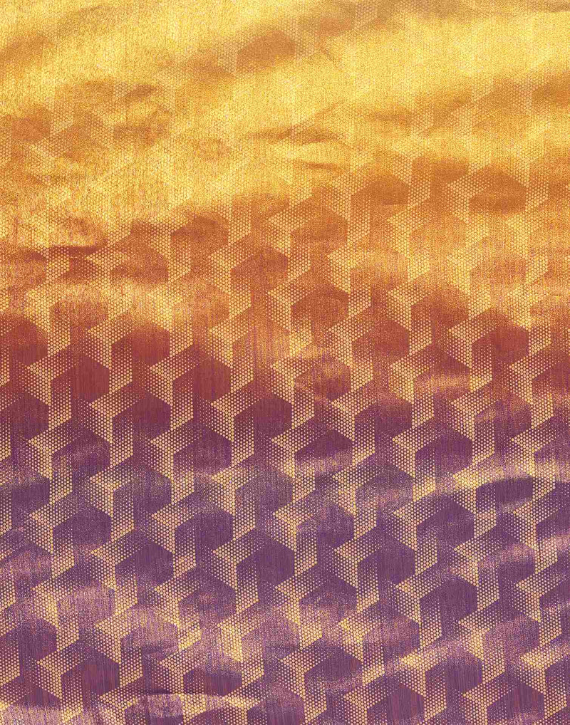 Yellow Silk Printed Saree