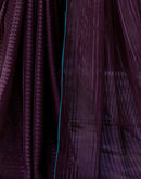 Wine Georgette Zari Stripe Saree