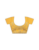Yellow Silk Sequence Lace Saree