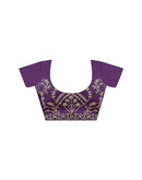 Purple Silk Sequence Lace Saree