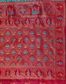 Teal Blue Silk Woven Baluchari Saree