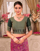 Rani Pink Silk Woven Baluchari Saree
