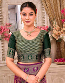 Magenta Silk Woven Baluchari Saree