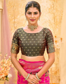 Rani Pink Silk Woven Patola Saree
