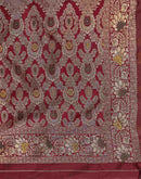 Maroon Silk Woven Banarasi Saree