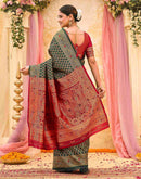 Dark Green Silk Woven Banarasi Saree