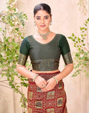 Maroon Silk Woven Patola Saree