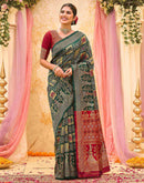 Green Silk Woven Patola Saree