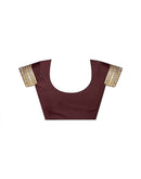 Maroon Georgette Gota Lace Saree