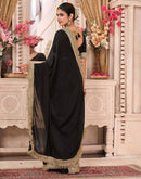 Black Georgette Gota Lace Saree