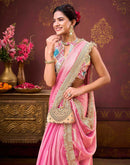 Dusty Pink Shimmer Gota Lace Saree