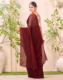 Maroon Shimmer Stone Work Swarovski Saree