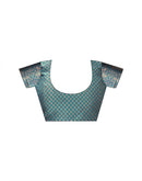 Teal Blue Silk Woven Banarasi Saree