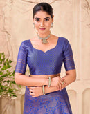Blue Silk Woven Banarasi Saree