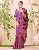 Purple Silk Woven Banarasi Saree