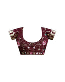 Maroon Shimmer Embroidery lace Saree