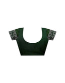 Dark Green Shimmer Stone Work Swarovski Saree