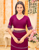 Rani Pink Shimmer Stone Work Swarovski Saree