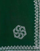 Dark Green Shimmer Stone Work Swarovski Saree