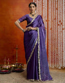 Violet Shimmer Lace Saree