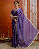 Violet Shimmer Lace Saree