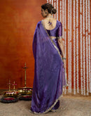 Violet Shimmer Lace Saree