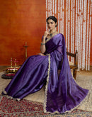 Violet Shimmer Lace Saree