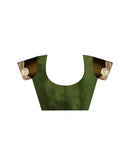 Olive Green Shimmer Embellished Lace Saree