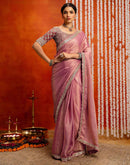 Pink Shimmer Sequence Lace Saree