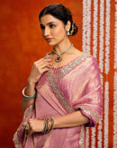 Pink Shimmer Sequence Lace Saree