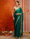 Green Shimmer Lace Saree