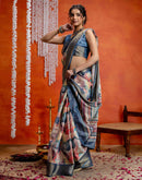 Multicoloured Cotton Printed Woven Saree